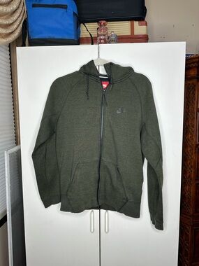 Nike Tech Essentials Full-Zip Hoodie Jacket Olive Green Mens Size Small